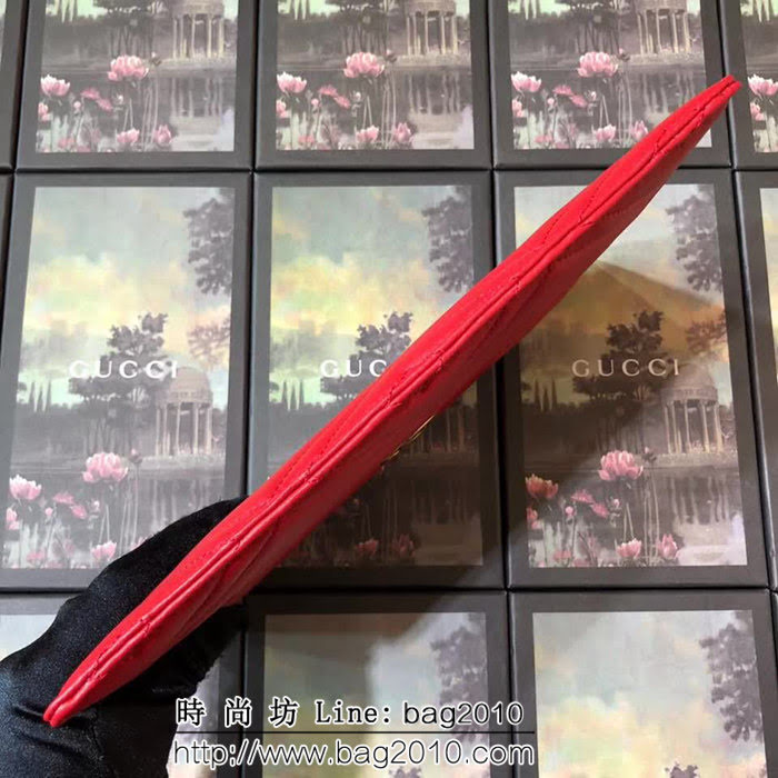 GUCCI古馳 人形紋 小牛皮 時尚女士手拿包 476440 大紅全皮 WTG1947